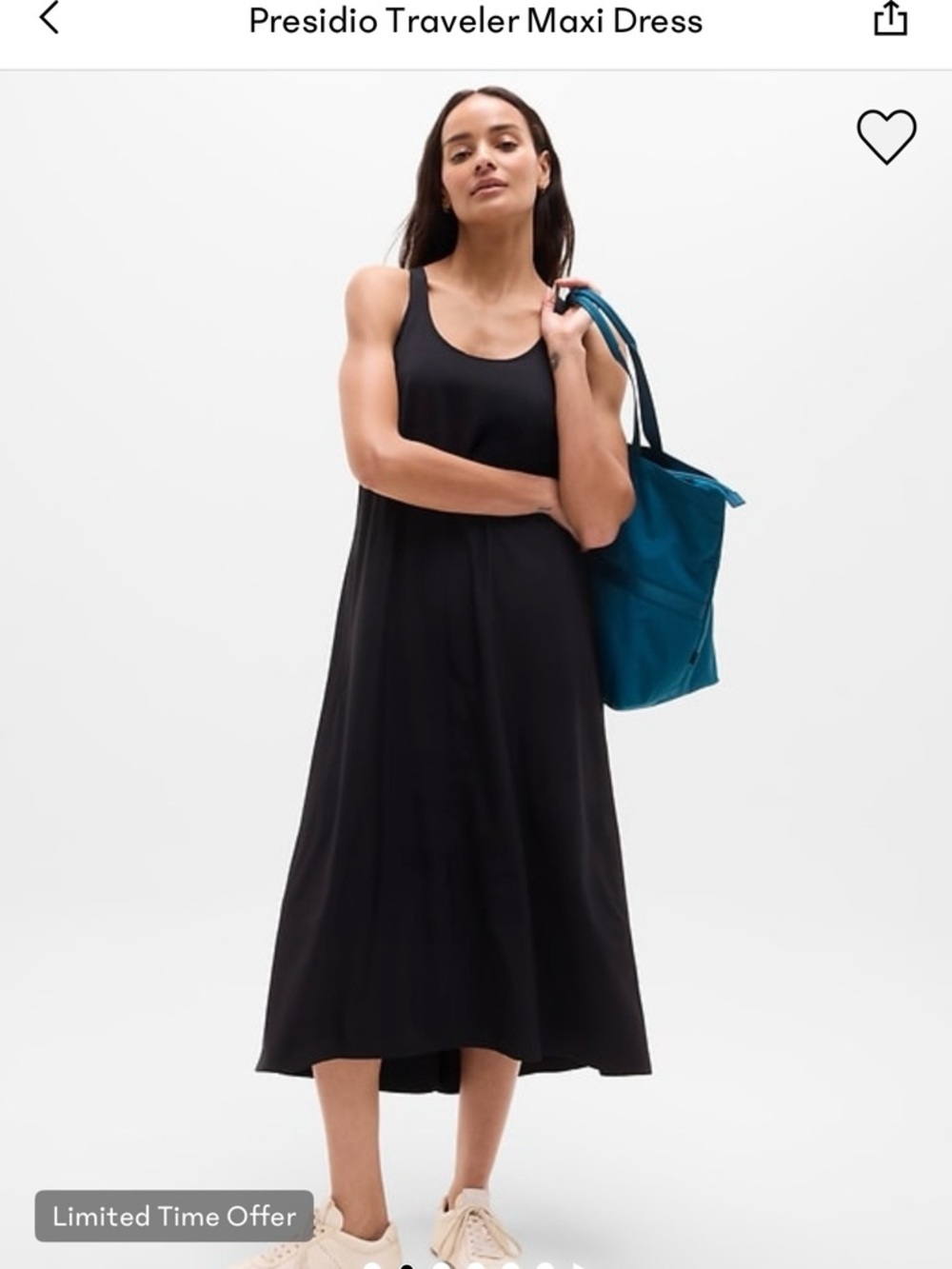 Athleta Presidio Travel Maxi Dress - Black - Size M